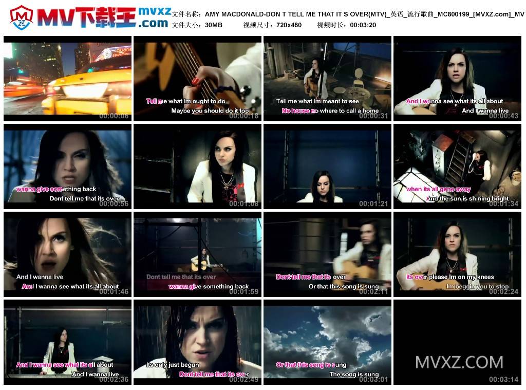 AMY MACDONALD-DON T TELL ME THAT IT S OVER(MTV)_英语_流行歌曲_MC800199